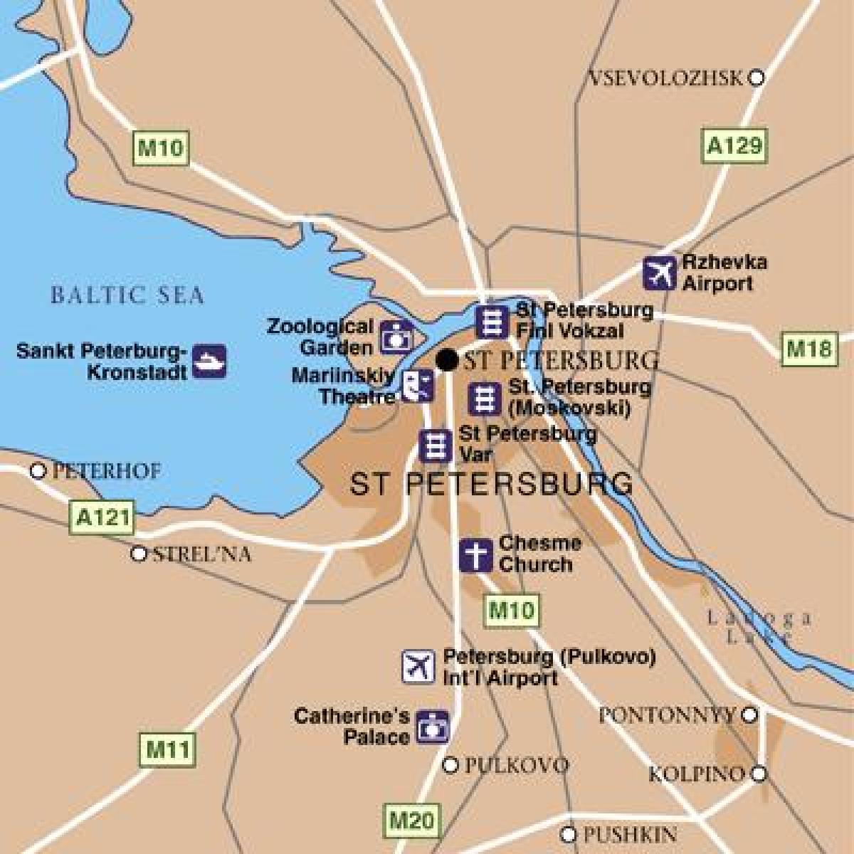 خريطة مطارات سانت بطرسبرغ