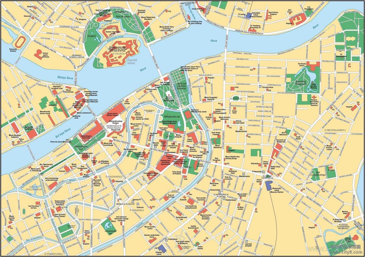 خريطة مركز مدينة سان بطرسبرج