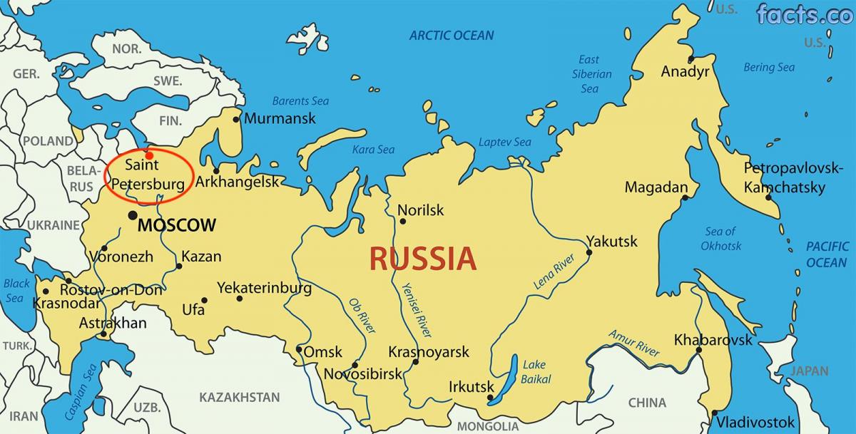سان بطرسبرج على خريطة روسيا