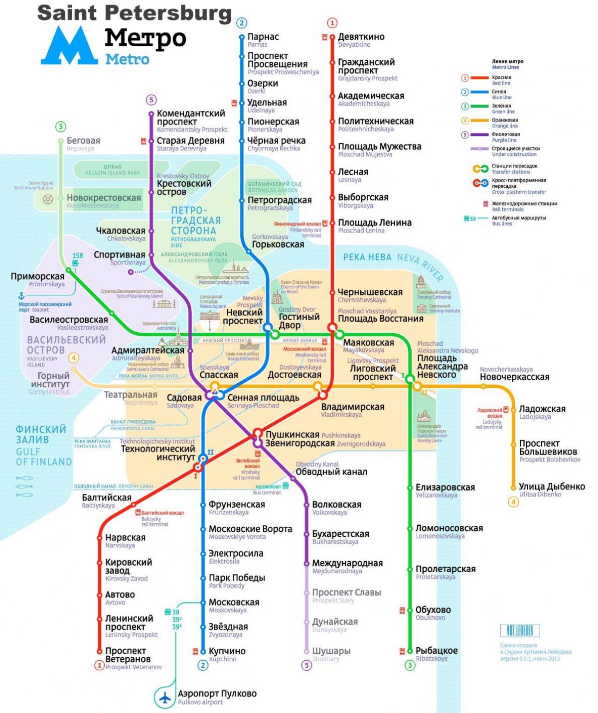 خريطة محطة مترو الأنفاق في سانت بطرسبرغ